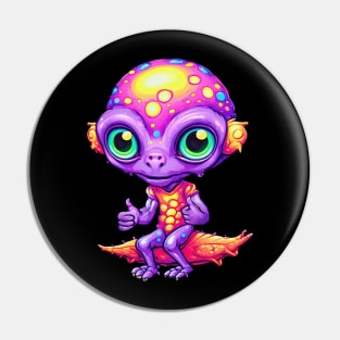 Good Job Purple Alien Pin