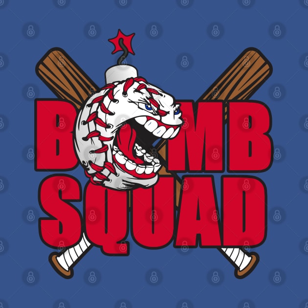 Bomb Squad Baseball - Red by DavesTees