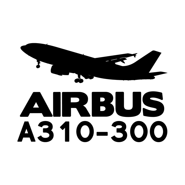 Airbus A310-300 Silhouette Print (Black) by TheArtofFlying