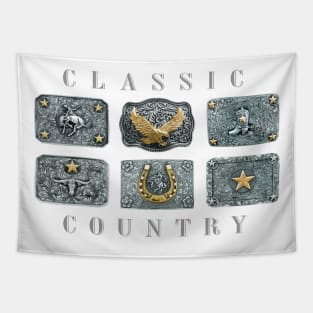 Classic Country and Western Belt Buckles Tapestry