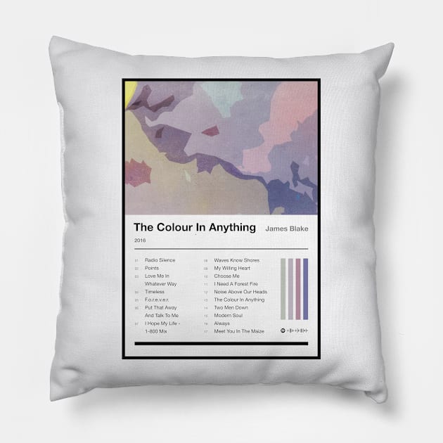 The Colour in Anything Tracklist Pillow by fantanamobay@gmail.com