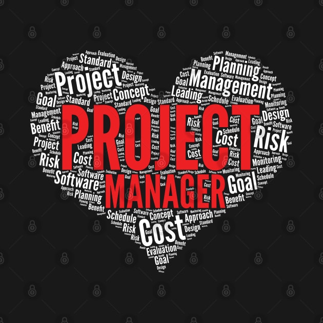 Project manager Heart Shape Word Cloud Design design by theodoros20