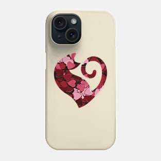 Red Heart Love Cat Phone Case