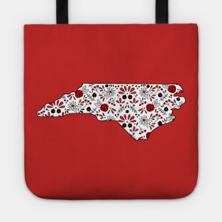 Red North Carolina State Outline Tote