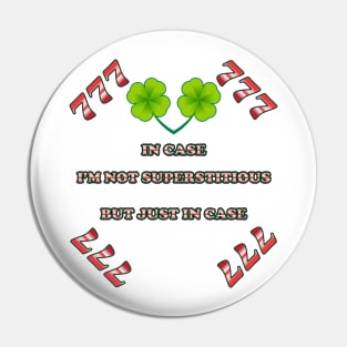 Luck and Superstition Poster - Lucky 7 and Four-Leaf Clovers - Inspirational Phrase Pin