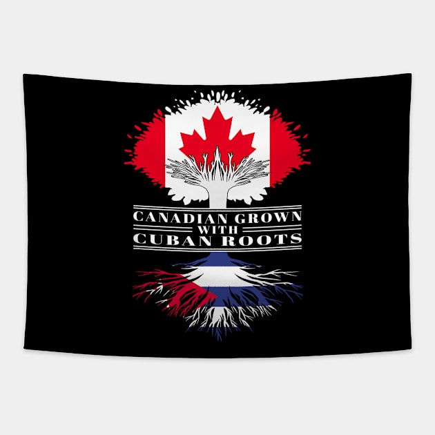 Canadian Grown With Cuban Roots canada Cuba Flag Tree Tapestry by BramCrye