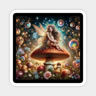 Fairy and Amanita Mushroom Magnet