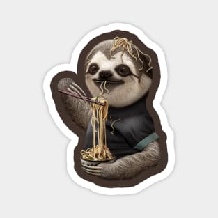 SLOTH EATING NOODLE Magnet