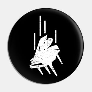 Falling Piano Graphic Pin