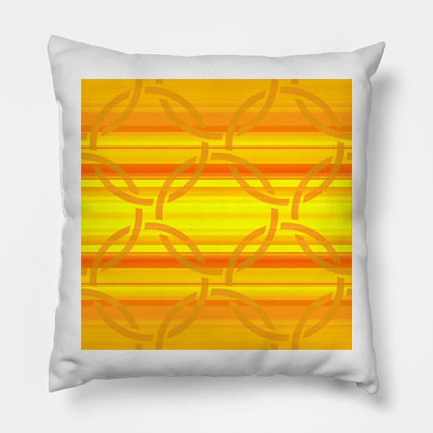 Mellow Yellow Lattice over Lines Pillow by DANAROPER