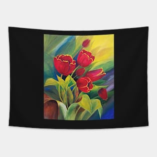 Blooming Tulips Tapestry