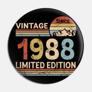 Vintage Since 1988 Limited Edition 35th Birthday Gift Vintage Men's Pin