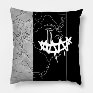 Line Art Punk Design Pillow