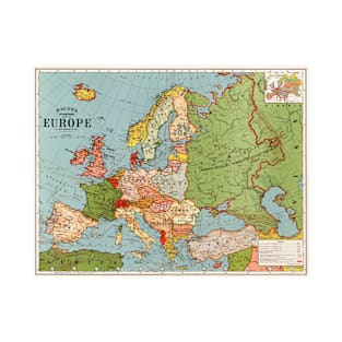 Vintage hi resolution map of europe T-Shirt