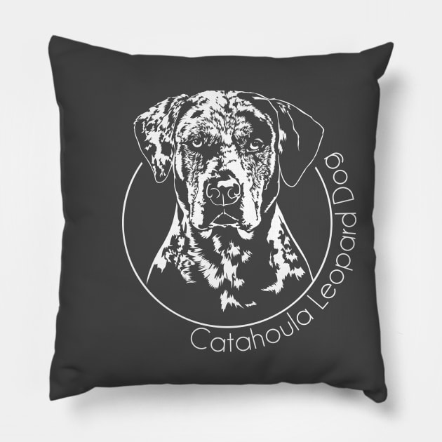 Catahoula Leopard Dog Portrait Pillow by wilsigns