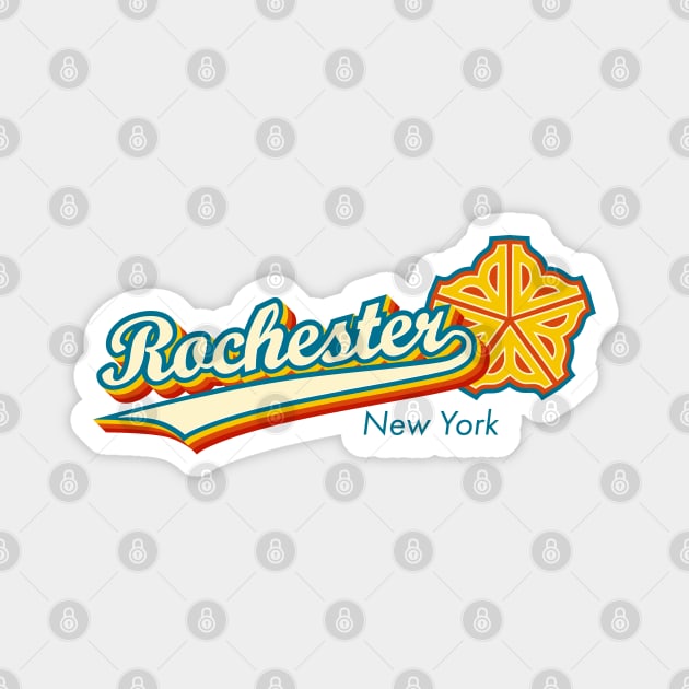 Officially Licensed 1970s Retro Rochester Magnet by patrickkingart