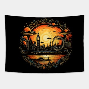 london sunset Tapestry