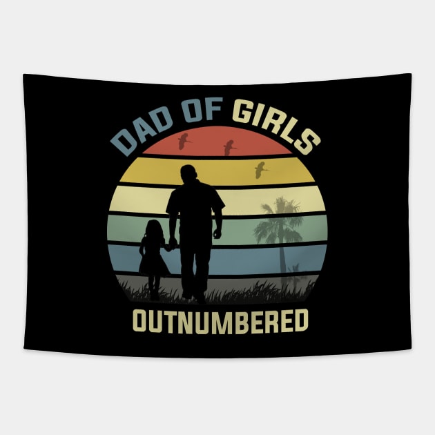 Dad Of Girls Outnumbered Tapestry by DragonTees