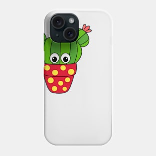 Cute Cactus Design #344: Nice Cactus In Polka Dot Pot Phone Case