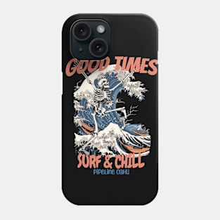 Pipeline Hawaii skull surf 8206 Phone Case