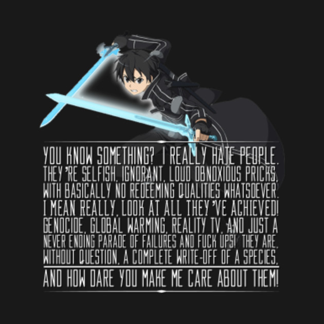 Kirito’s (abridged) Rant 3 Sao TShirt TeePublic