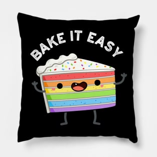 Bake It Easy Cute Cake Pun Pillow