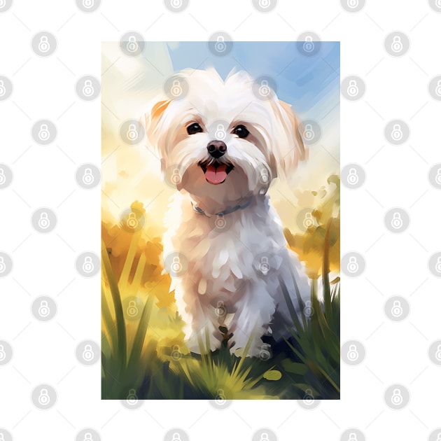 Adorable Maltese Dog on a Sunny Day by designs4days