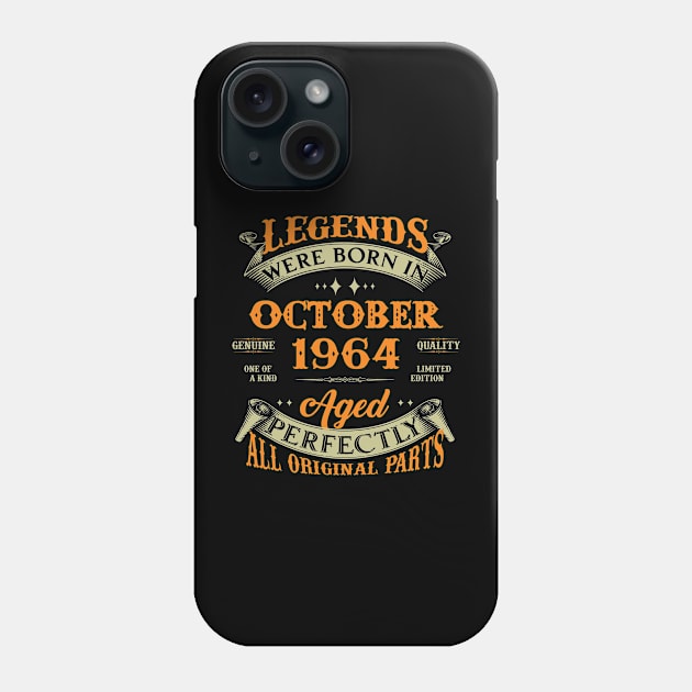 59th Birthday Gift Legends Born In October 1964 59 Years Old Phone Case by super soul