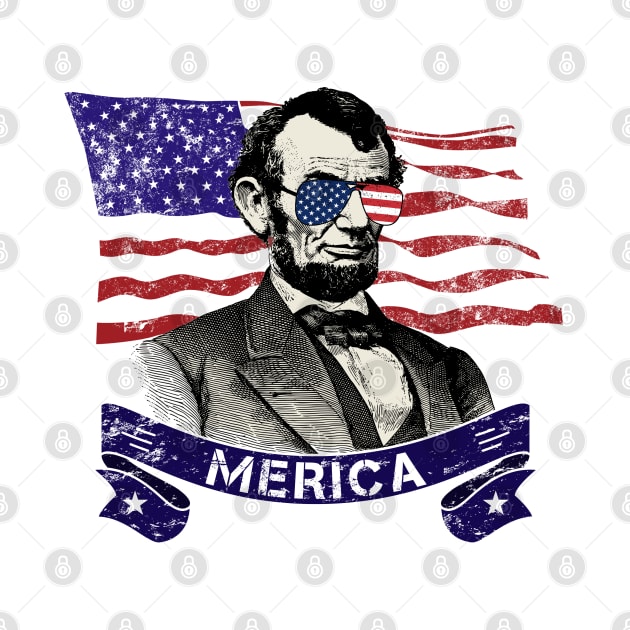 Abe Lincoln Merica Independence Day by TeddyTees