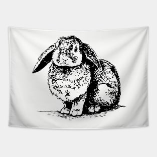 Dwarf Rabbit Charcoal Cute Floppy Ears Bunny Tapestry