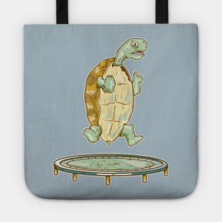 Tortoise on the trampoline Tote