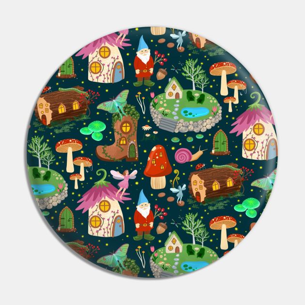 Garden Gnome Pattern Pin by Salty Siren Studios