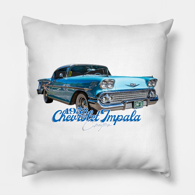 1958 Chevrolet Impala Coupe Pillow by Gestalt Imagery