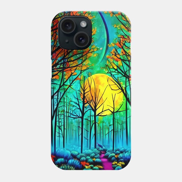 Beautiful Forest Moonlight Phone Case by Sanzida Design