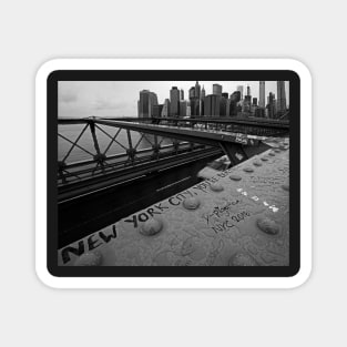 New York City You're Beautiful Brooklyn Bridge NY Black and White Magnet