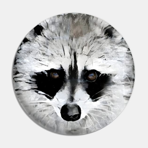 Raccoon Black and White Spray Paint Wall Pin by Nuletto