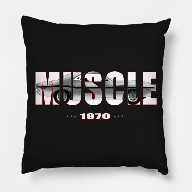 dodge challenger 1970 Pillow by hottehue