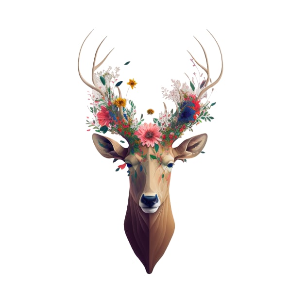 Flower bloom Deer 1 by i2studio