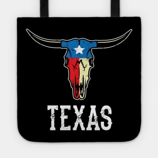 Texas Bull Longhorn Skull Texan Flag Tote