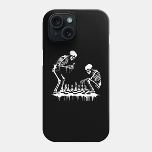 skeletons play chess Phone Case