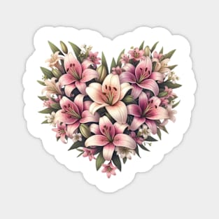 Heart Shaped Flowers Magnet