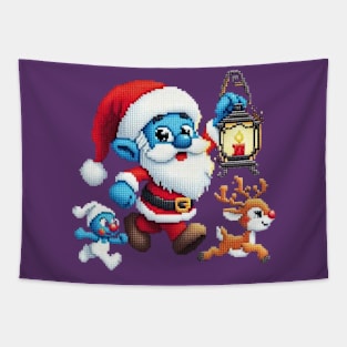 Christmas Santa with Lamp Tapestry