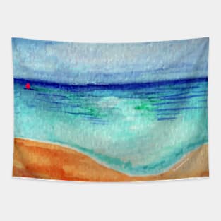 Serene Watercolor Shoreline Tapestry