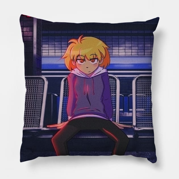 Vaporwave Aesthetic cyberpunk retro Pillow by KinseiNoHime