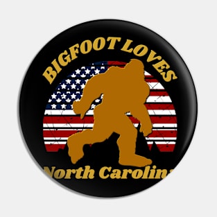 Bigfoot loves America and North Carolina too Pin