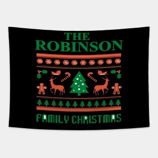 Family Christmas - Groovy Christmas ROBINSON family, Family Christmas T-shirt, Pjama T-shirt Tapestry