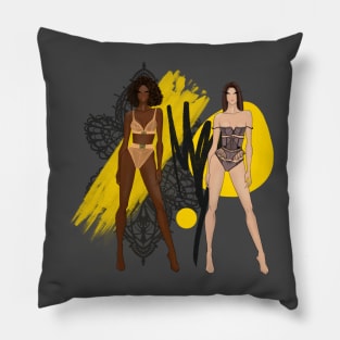 Fashion illustration. Models. Fashion designer Pillow