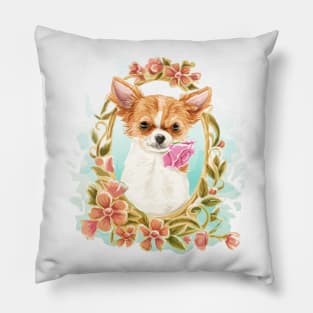 Cihuahua watercolor Pillow