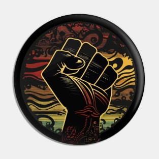 BLM Black Lives Matter Fist with Tribal Colors Pin