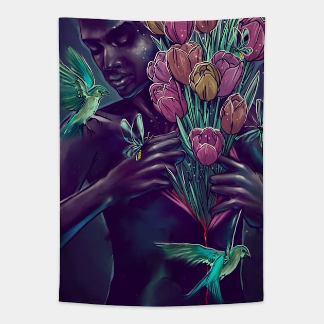 Garden chest Tapestry by dracoimagem